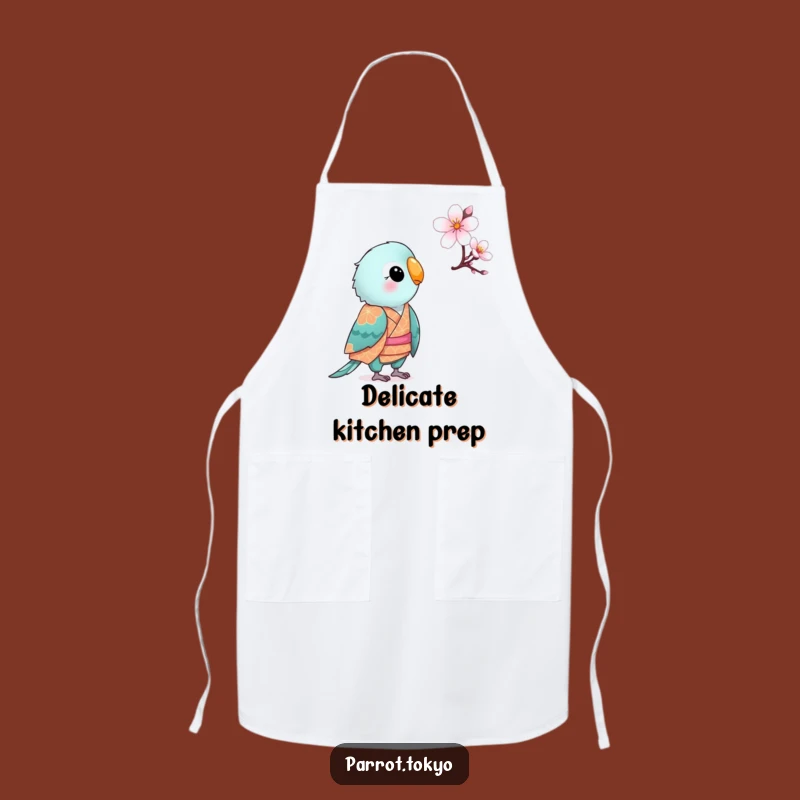 Funny Small Parrot Kimono Apron - Kitchen Charm & Hilarious Protection