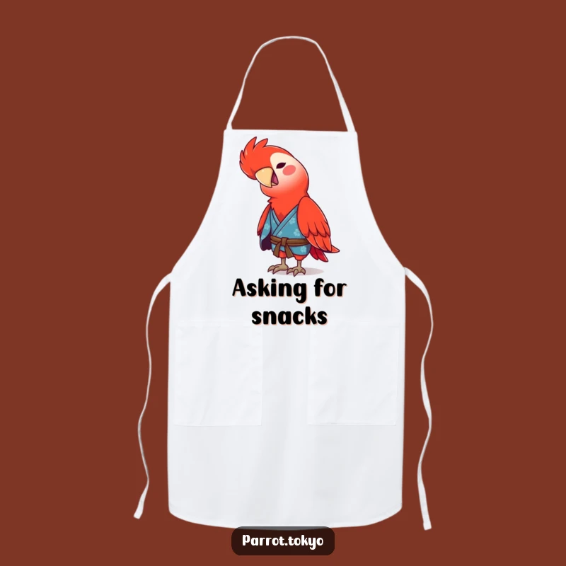 Funny Red Parrot Kimono Apron - Kitchen Fun & Hilarious Protection