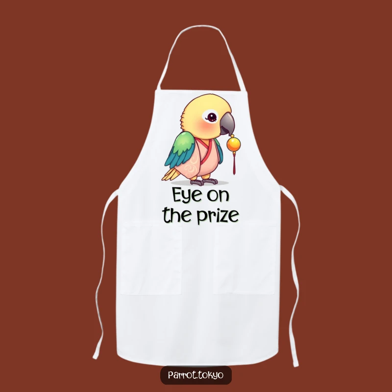 Funny Silk Kimono Parrot Apron - Kitchen Curious Bead Fun