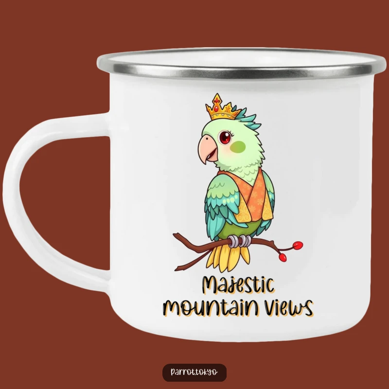 Funny Regal Kimono Parrot Camping Mug - Outdoor Elegant Bird