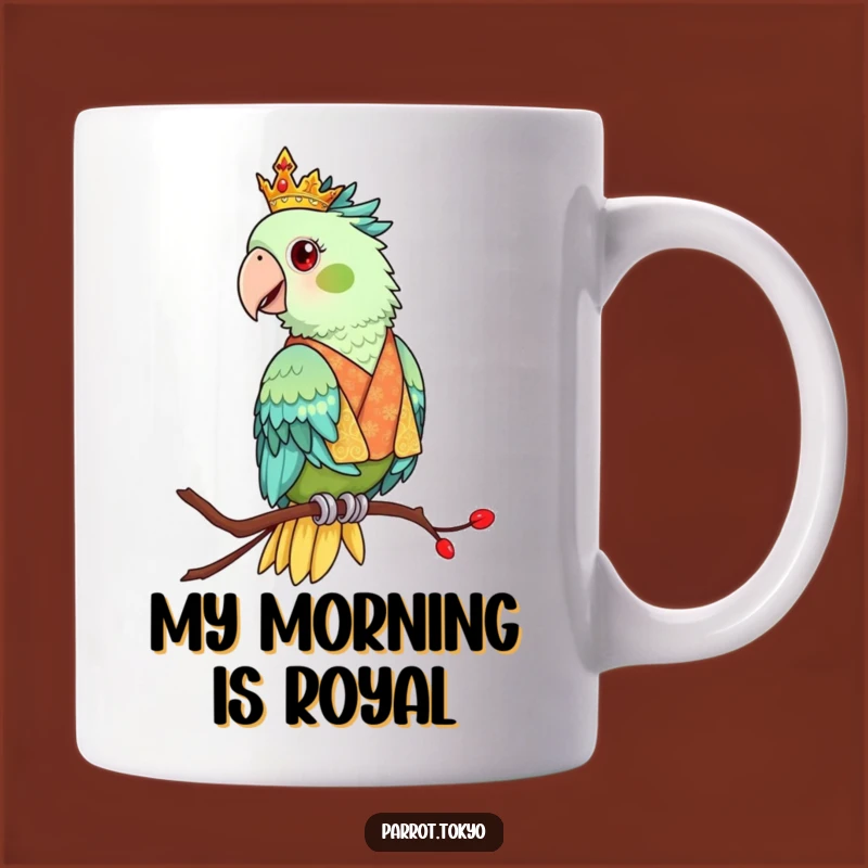 Funny Regal Parrot Kimono Mug - Elegant Bird Perch Gift