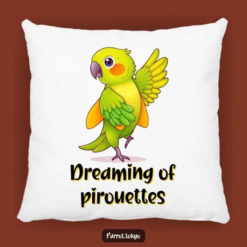 Funny Green Parrot Dancing Kimono Pillow - Comfy & Hilarious Accent