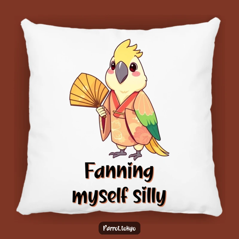 Funny Cheerful Parrot Kimono Pillow - Cozy Festive Bird Accent