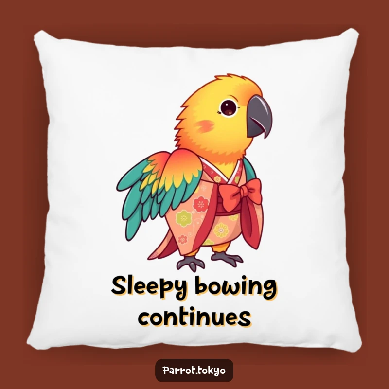 Funny Parrot Kimono Pillow: Soft Comfort Meets Vibrant Grace