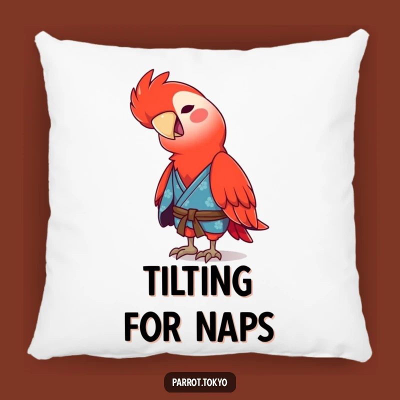 Funny Red Parrot Kimono Pillow - Comfy & Hilarious Accent Piece