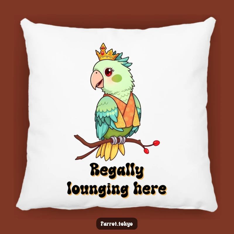 Funny Regal Kimono Parrot Pillow - Cozy Elegant Accent