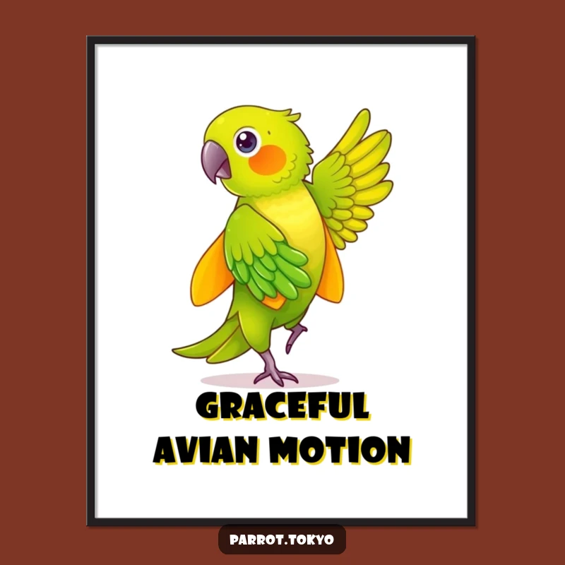 Funny Green Parrot Dancing Kimono Digital Print - Instant Hilarious Decor