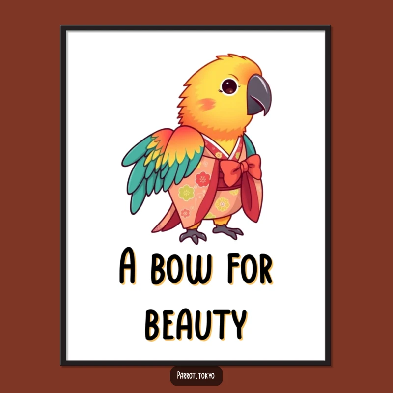 Funny Parrot Kimono Poster: Vibrant Art for Your Walls