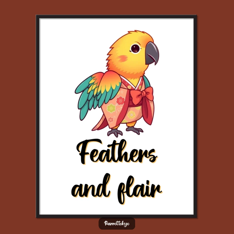 Vibrant Free Printable Wall Art: Parrot Kimono DIY Downloadable Decor