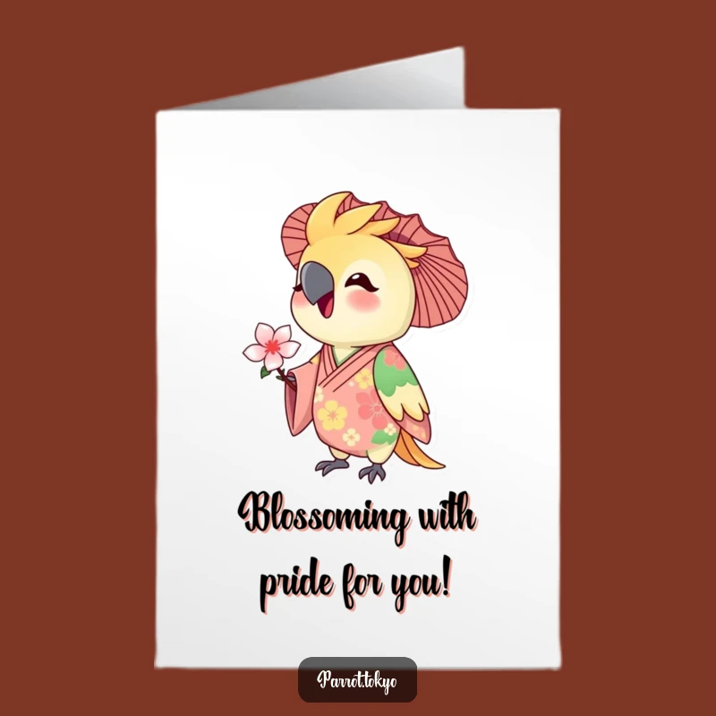 Free Printable Congratulations Card: Parrot Floral Kimono Blossom - Funny Downloadable For Success