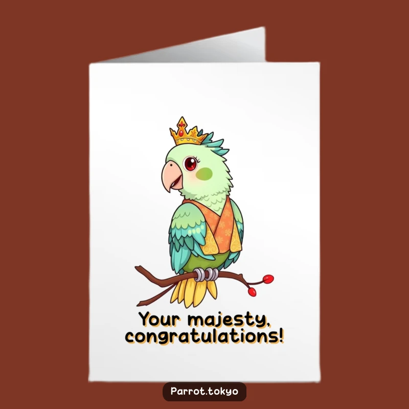 Free Printable Congratulations Card: Regal Parrot Kimono - Funny Downloadable Art for Grand Achievements