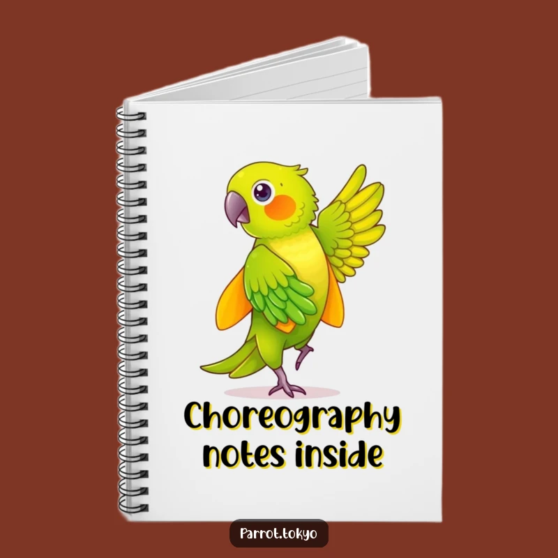 Funny Green Parrot Dancing Kimono Notebook - Hilarious Jotting Companion