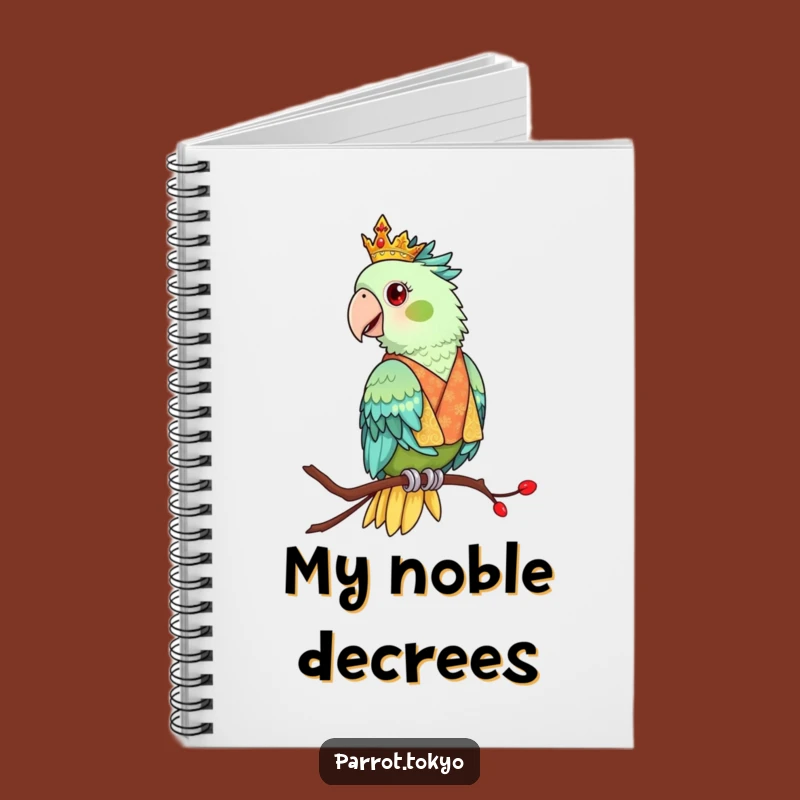 Funny Regal Kimono Parrot Notebook - Elegant Bird Journal