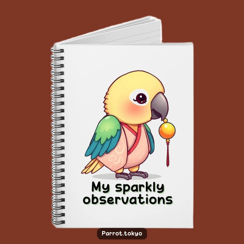 Funny Silk Kimono Parrot Notebook - Curious Bird Journal
