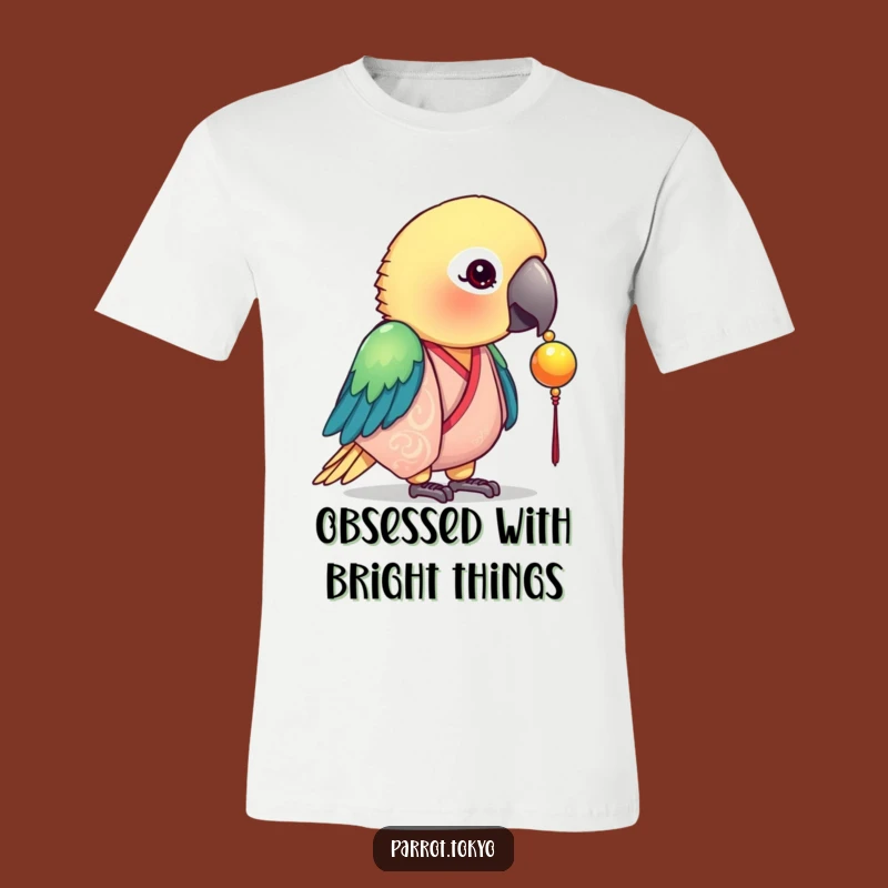 Funny Silk Kimono Parrot Tee - Curious Bird Bead Apparel