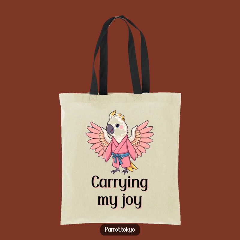Funny Cheerful Parrot Pink Kimono Tote Bag - Vibrant & Hilarious Carry-All