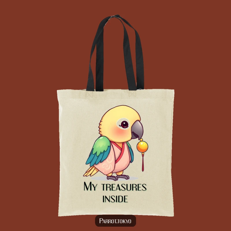 Funny Silk Kimono Parrot Tote - Curious Bird Accessory